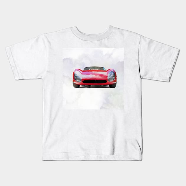 Vintage Alfa Romeo in watercolor Kids T-Shirt by thelazypigeon